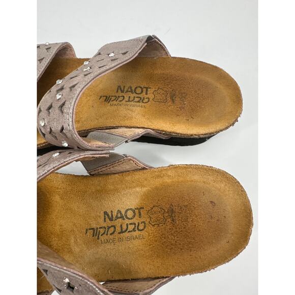 NAOT Susan metallic Leather Slides Size 37/ US 6 EUC - Picture 4 of 7